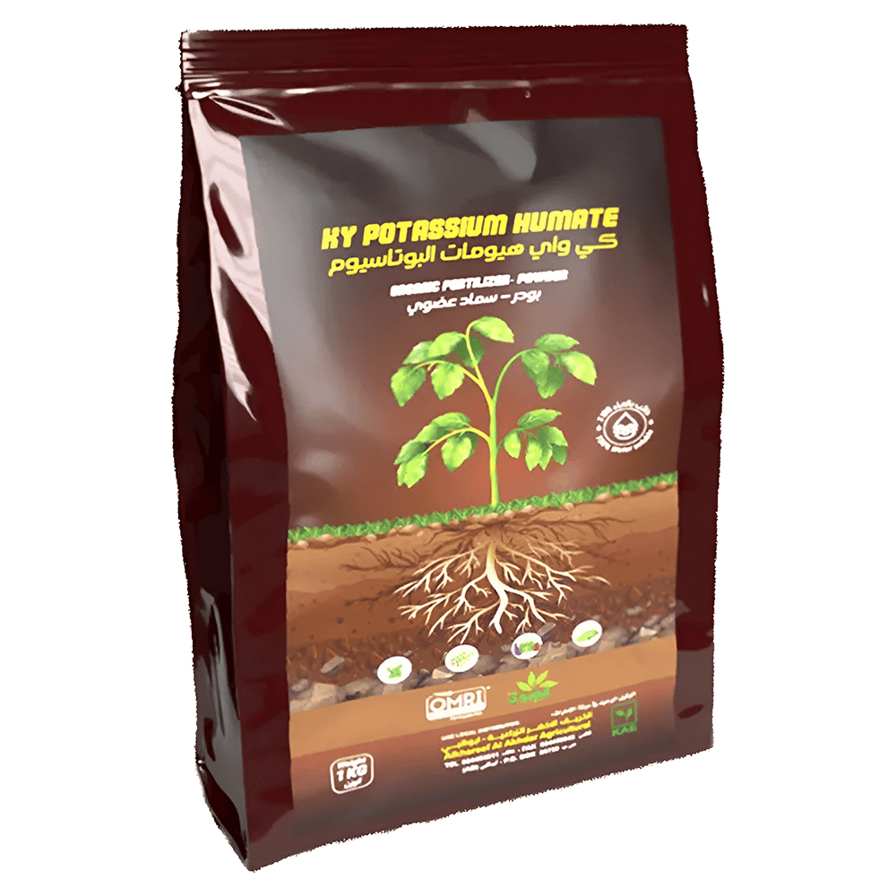 ky-potassium-humate_enhanced.png KY Potassium Humate Organic Fertilizer – Boost Soil Health & Plant Growth (1kg) – Plant Nutrition Fertilizer - Image 1