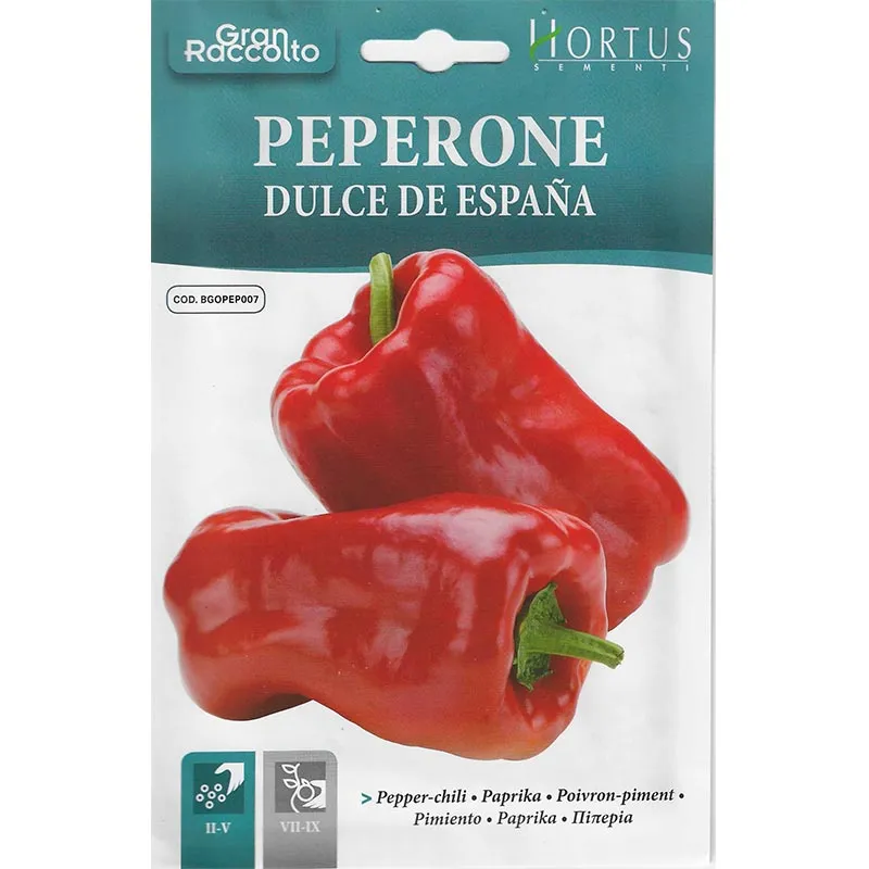 peperone-dulce-de-espana.webp Hortus Peperone Dulce De Espana Seeds – Sweet Spanish Pepper – Home Growing Seeds - Image 1