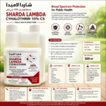 Sharda Lambda-Cyhalothrin 10% CS Public Health Insecticide 500ml – Pest - Image 3
