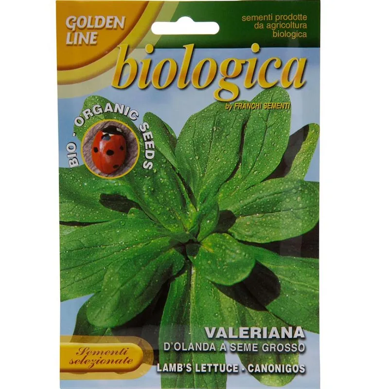 valeriana-dolanda-a-seme-grosso.webp Franchi Organic Lamb’s Lettuce – Valeriana Dutch Large-Seeded – Home Growing Seeds - Image 1